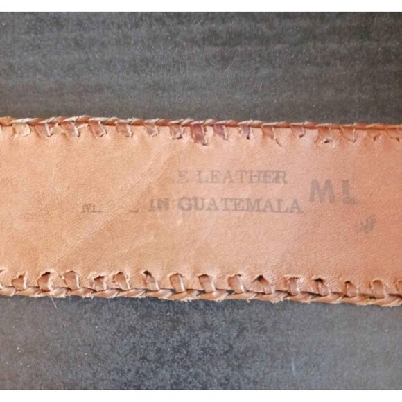 Handcrafted Guatemalan Leather Woven Colorful Belt M/L - Picture 6 of 6